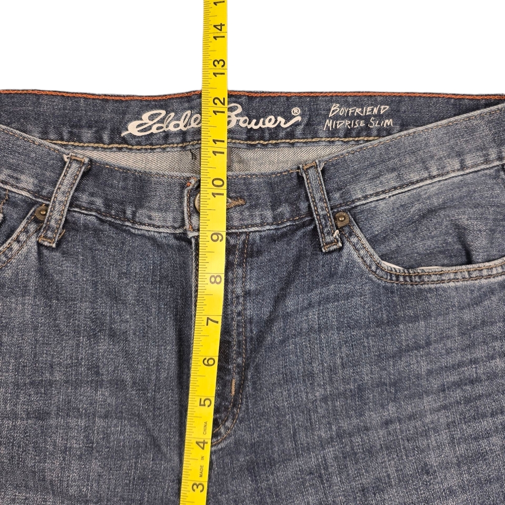 NWOT Eddie Bauer Boyfriend Midrise Slim Blue Denim Jeans - Picture 7 of 9